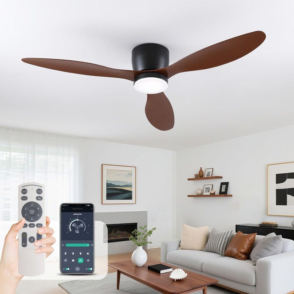 Kinyaras Low-Profile Ceiling Fan with Light 52in